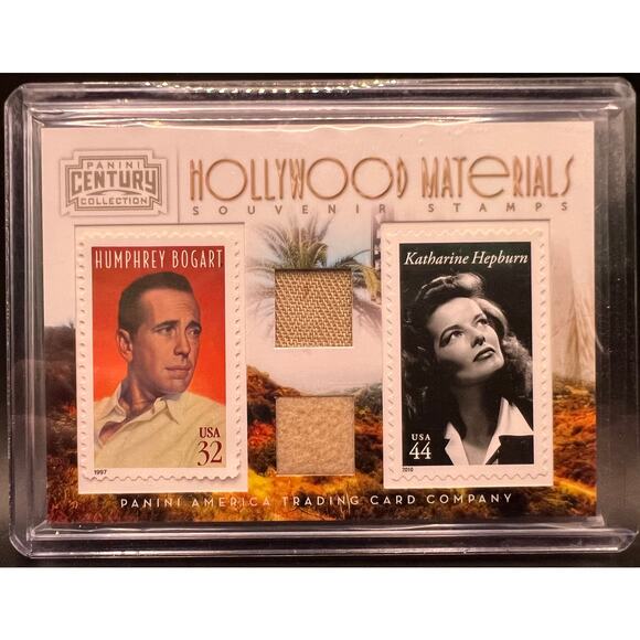 2010 Donruss Americana Humphrey Bogart and Katherine Hepburn Relic Card /250 - Picture 1 of 3